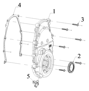 Engine Group - Front Cover Diagram and Parts List for 076830-04  Briggs and Stratton Generator